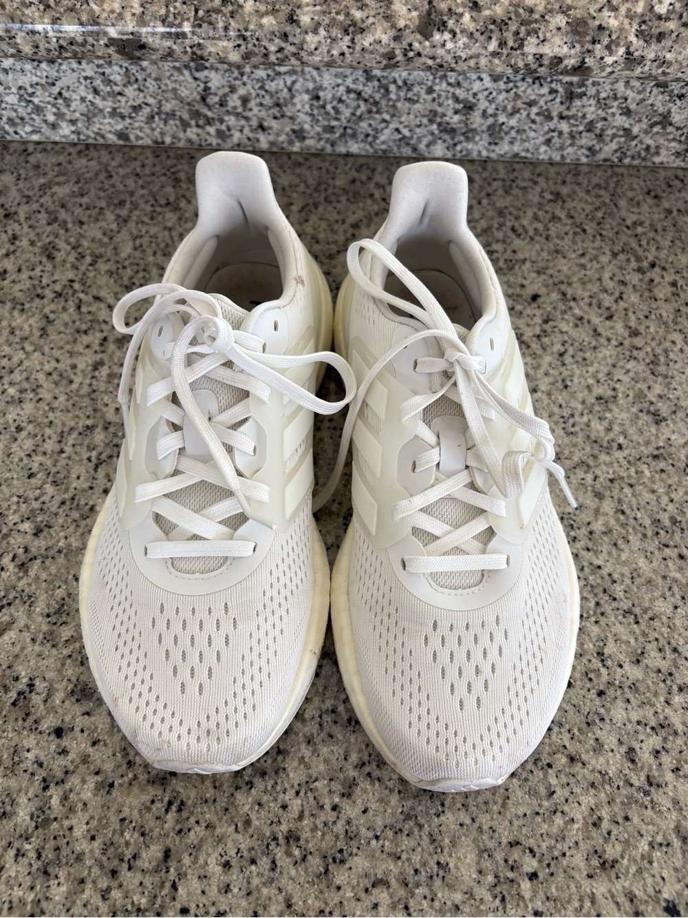 adidas Women's White Lace-Up Running Sneakers